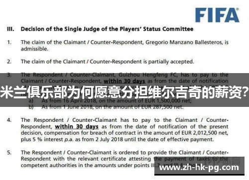 米兰俱乐部为何愿意分担维尔吉奇的薪资? 米兰俱乐部为何愿意分担维尔吉奇的薪资?